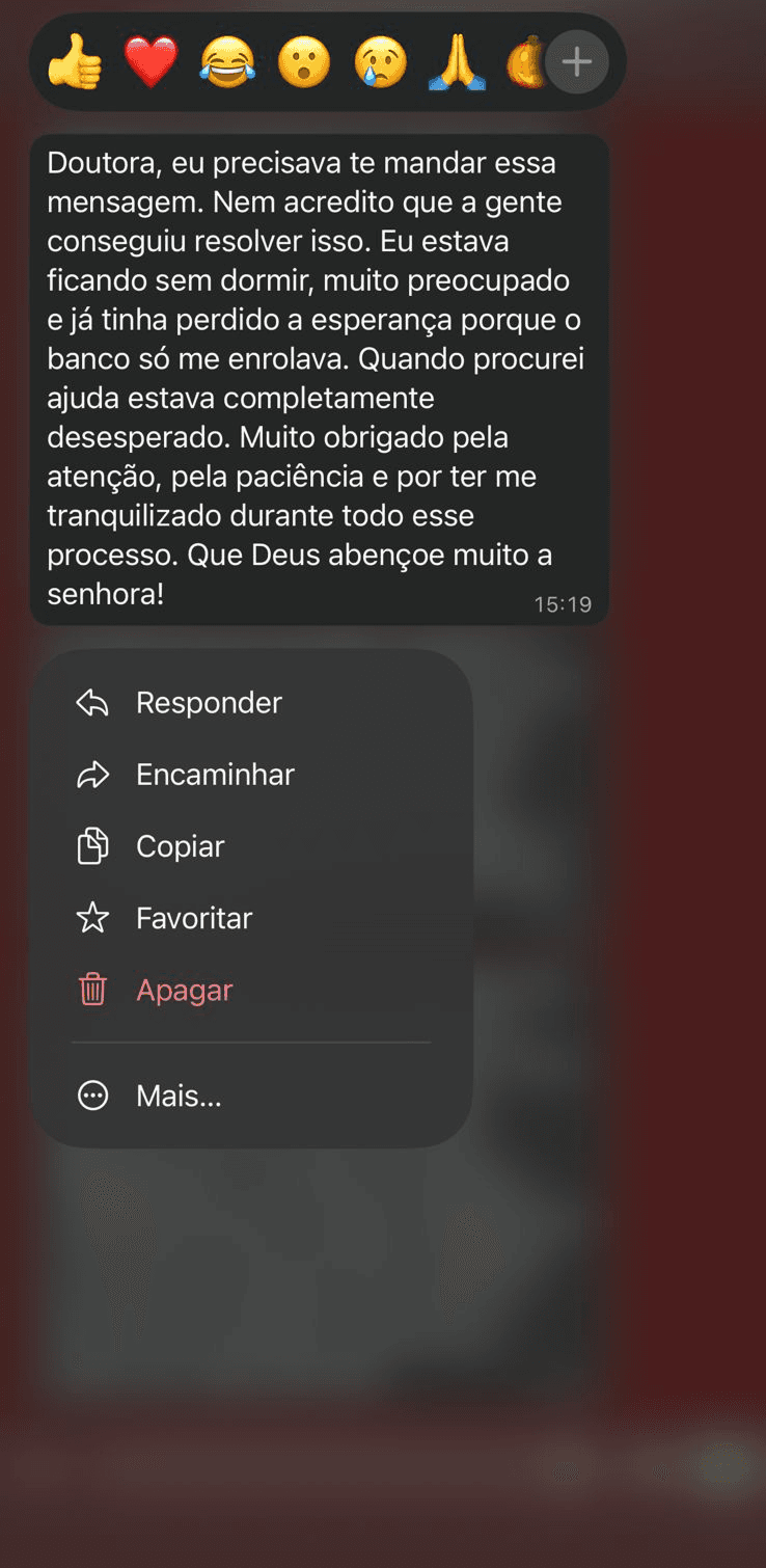 Print de relato de Marcos